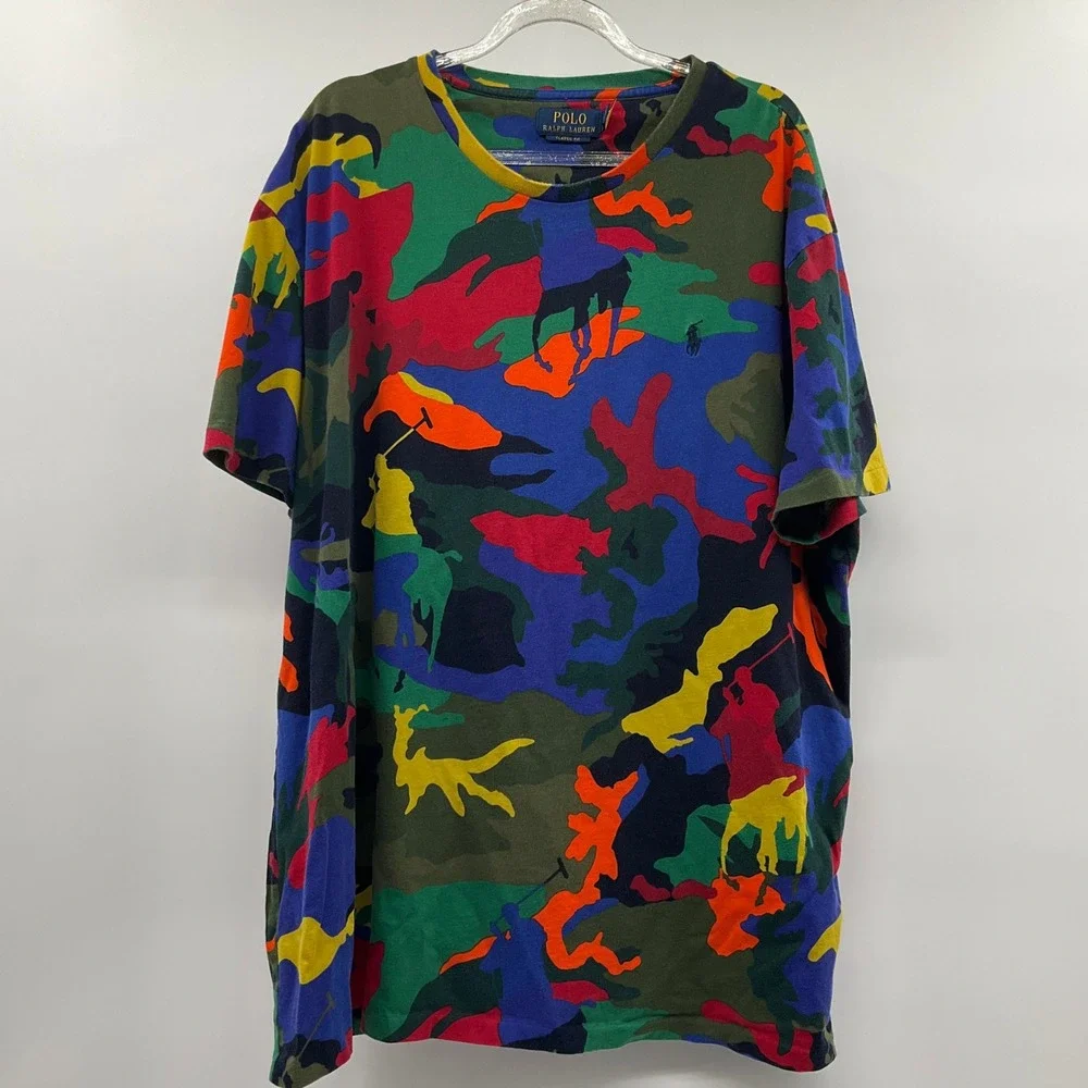 Polo Ralph Lauren T-Shirt Camo Polo XL Hypebeast Colorful Retro Urban Prep AOP